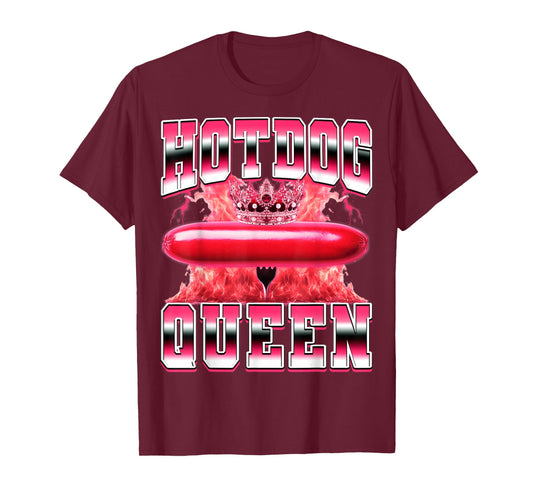 Hot Dog Queen Hotdog Sausage Buns Grilled Hot Dog 90s T-Shirt