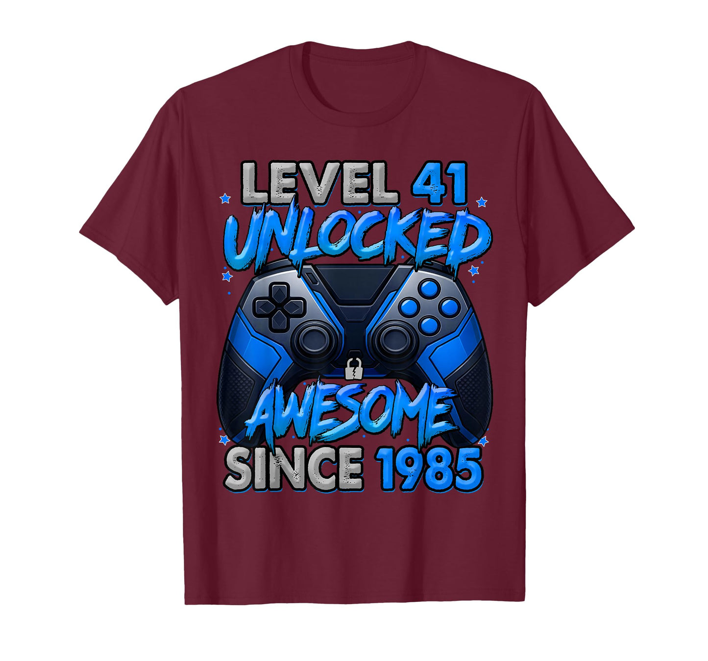 Level 41 Unlocked Awesome Since 1985 41st Birthday Gaming T-Shirt
