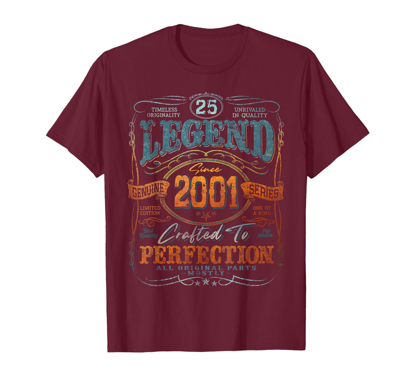 Vintage 2001 Limited Edition Shirt 25 Year Old 25th Birthday T-Shirt