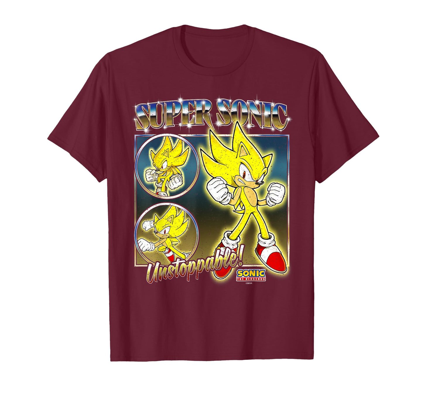 Sonic The Hedgehog Super Sonic Unstoppable! Distressed T-Shirt