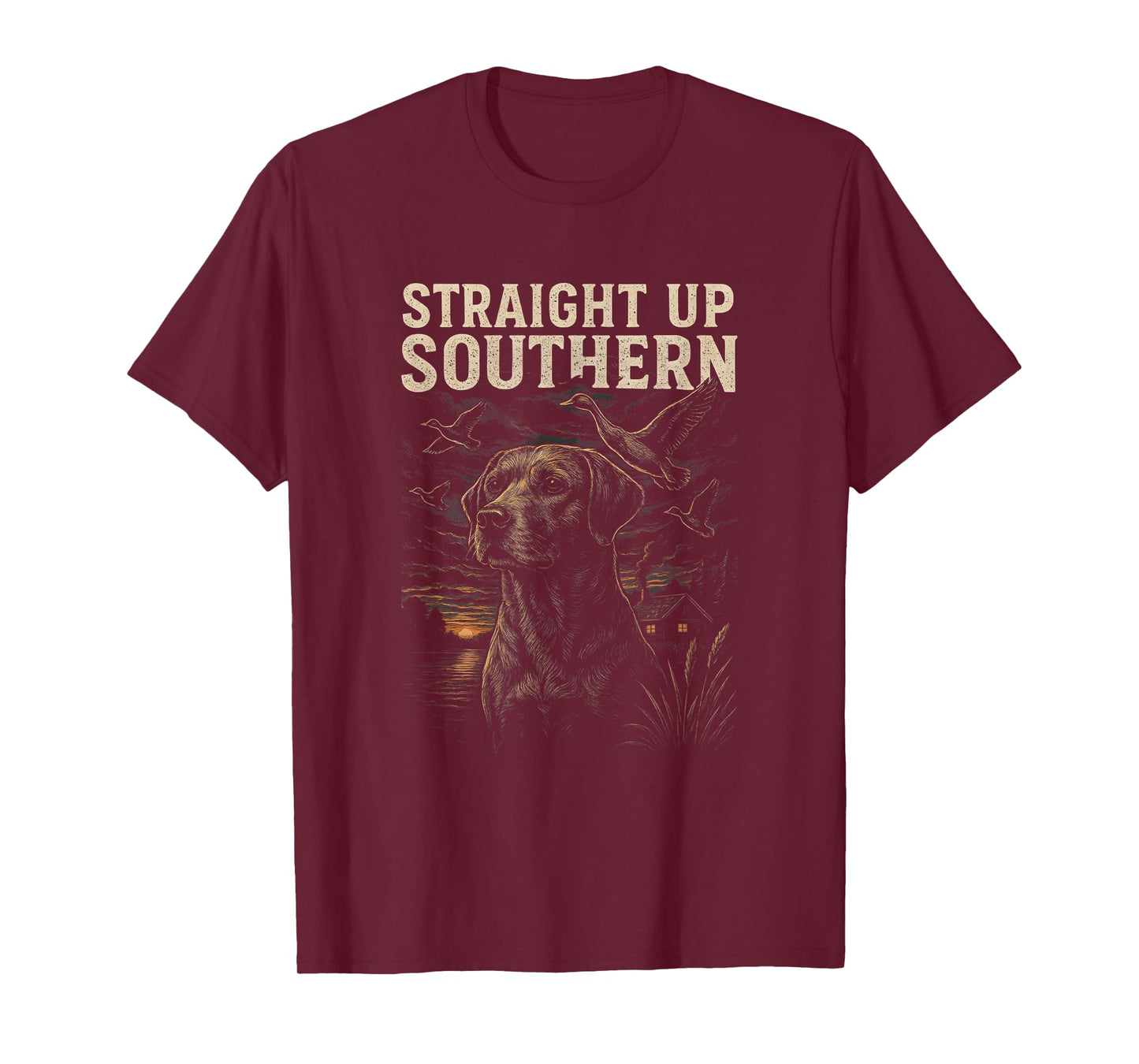Straight Up Southern Labrador Dog Retro Country Southerners T-Shirt
