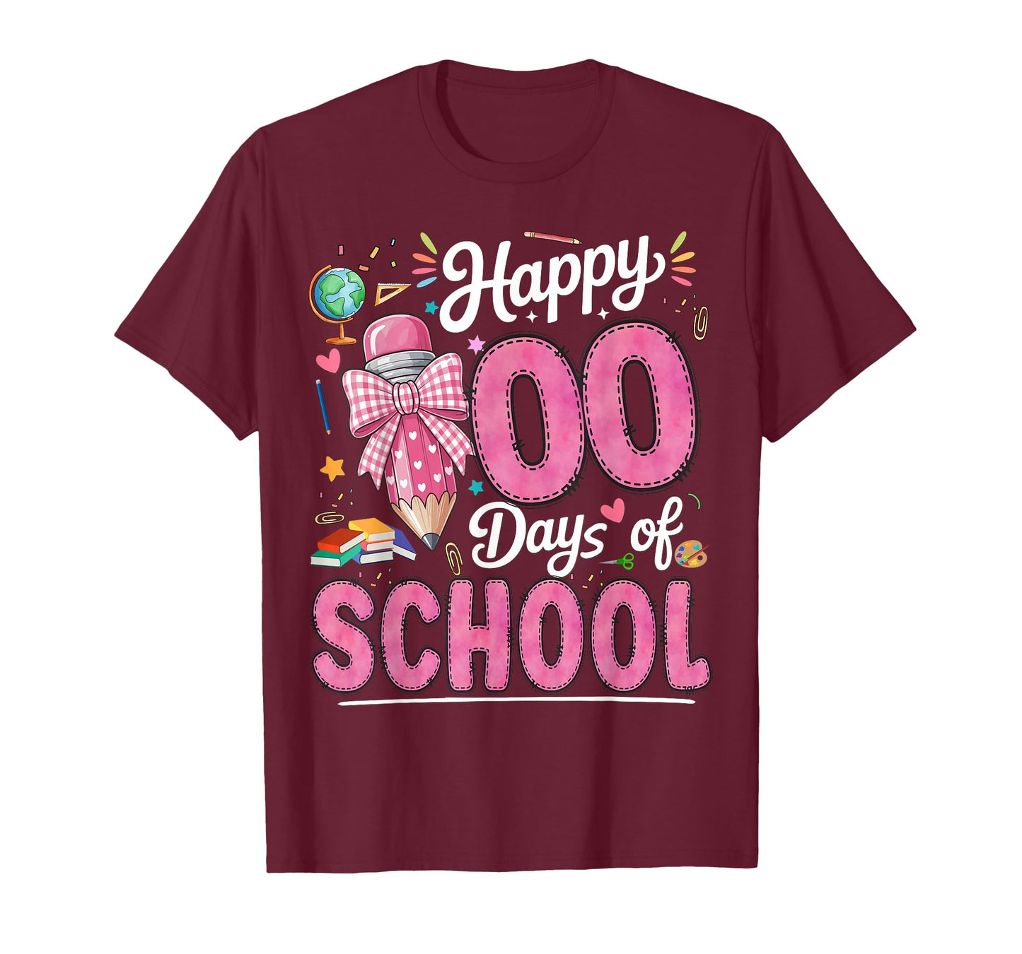 Happy 100 Days of School Teacher Girls Kids T-Shirt