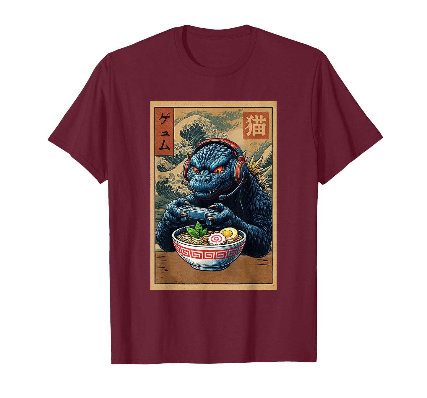 Funny Eating Ramen Japanese Monster Game Lover Birthday T-Shirt