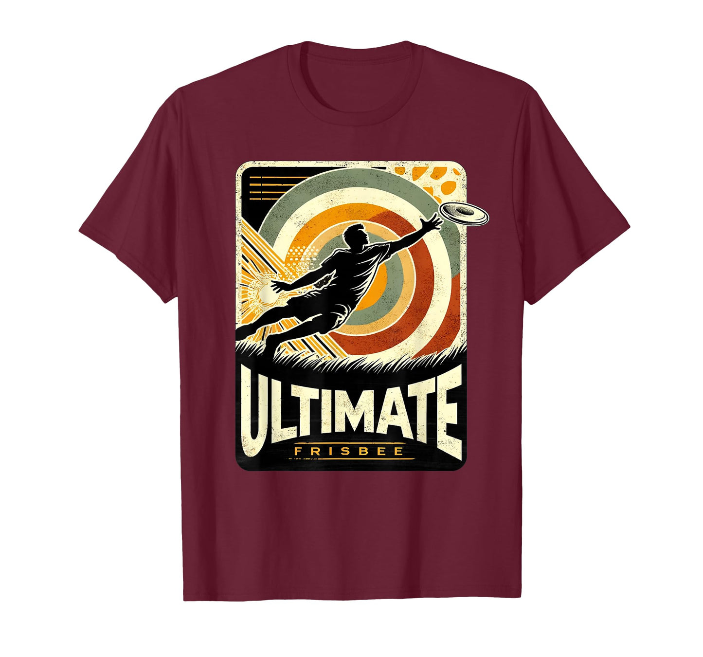 Retro Ultimate Frisbee Player Men Women Vintage Flying Disc T-Shirt