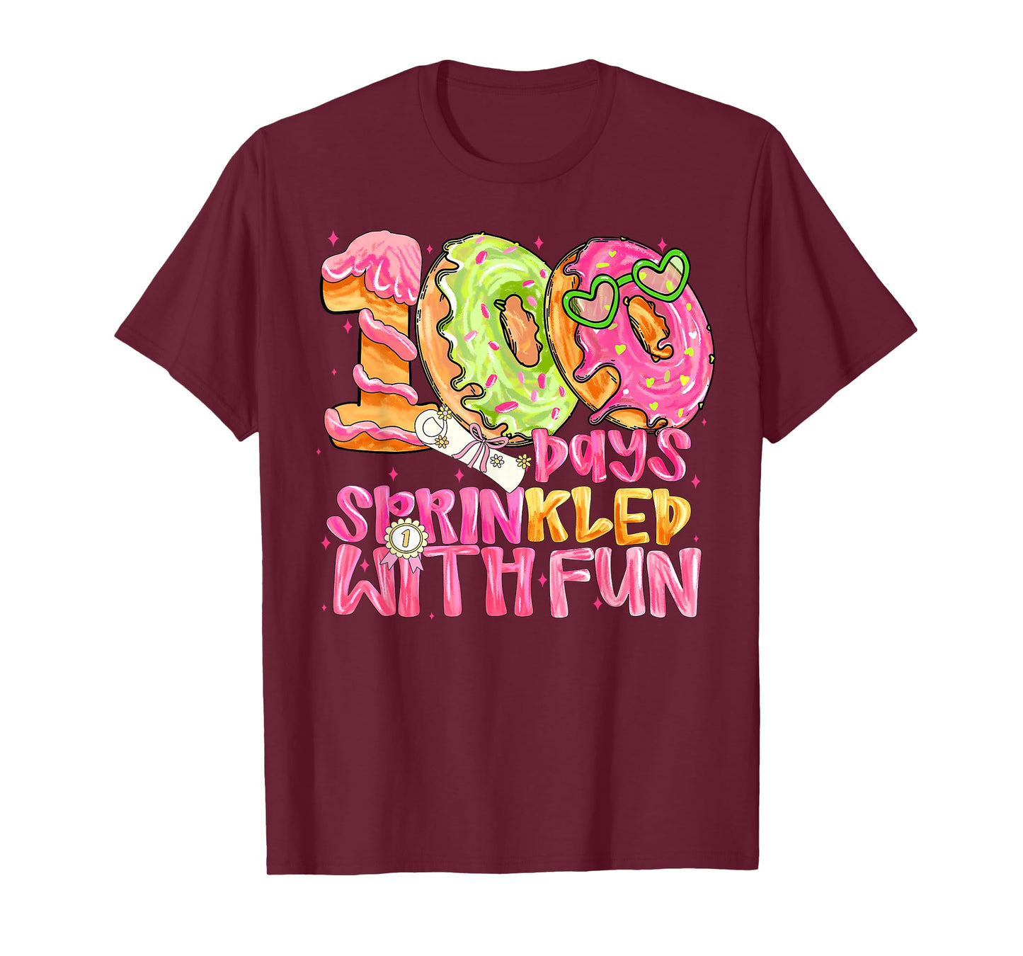 100 Days Sprinkled with Fun Donut 100th Day School Boy Girl T-Shirt
