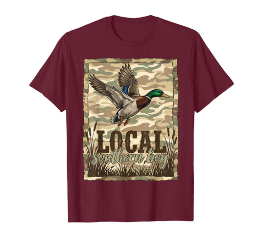 Local Southern Boy Mallard Duck Hunting Camo Outdoor Men T-Shirt