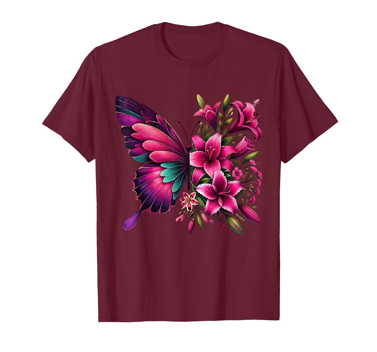 Watercolor Flower Butterfly T-Shirt