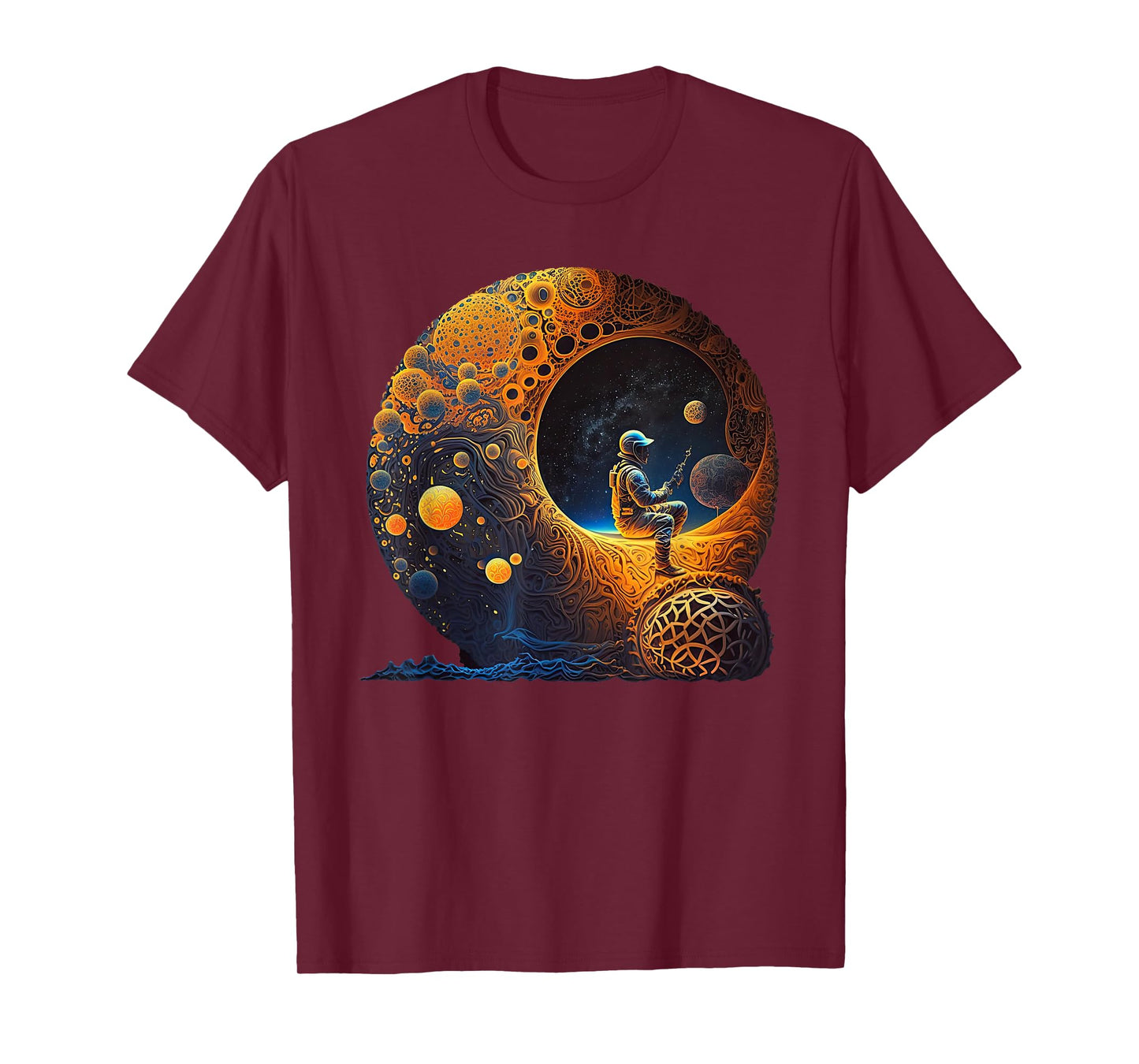 Meditating Astronaut Planets Meditation Astral Travel T-Shirt