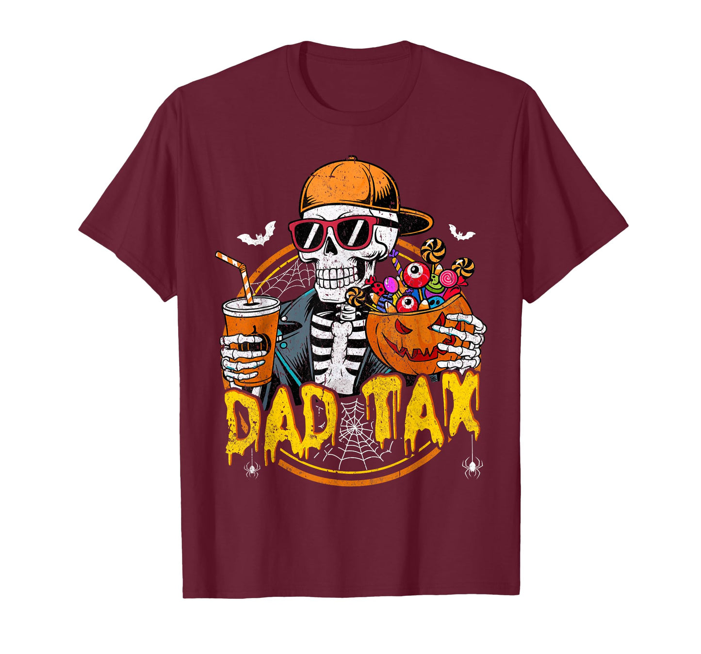 Dad Tax Skeleton Halloween Costume Candy Pumpkin Dad Joke T-Shirt