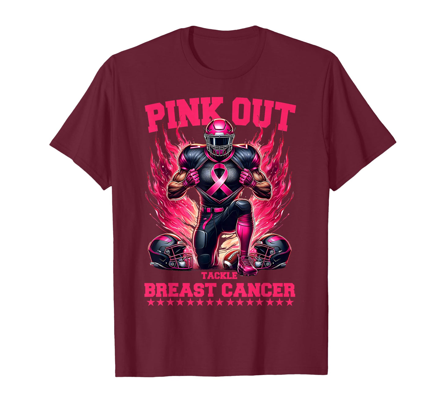 Pink Out Football Game Tackle Breast Cancer Awareness Month T-Shirt