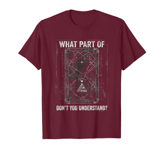 Funny Billiards Blueprint Pool Table Cue Sports Humor T-Shirt