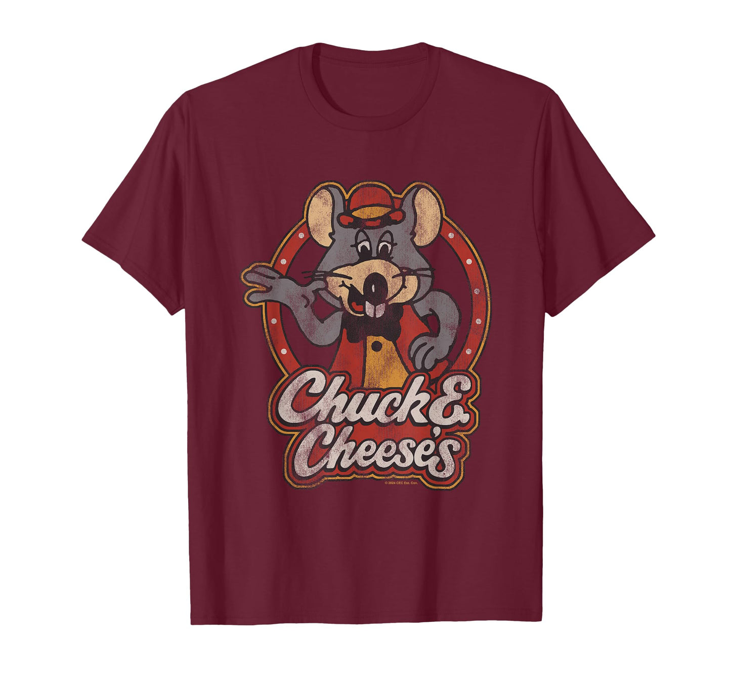 Chuck E. Cheese Classic Entertainer Portrait Distressed T-Shirt