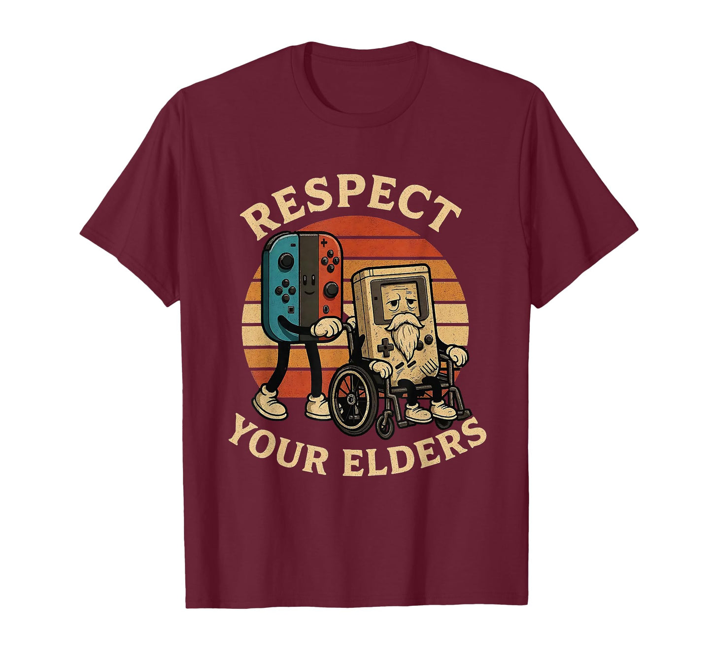 Respect Your Elders Funny Retro Gaming Tech Quote T-Shirt
