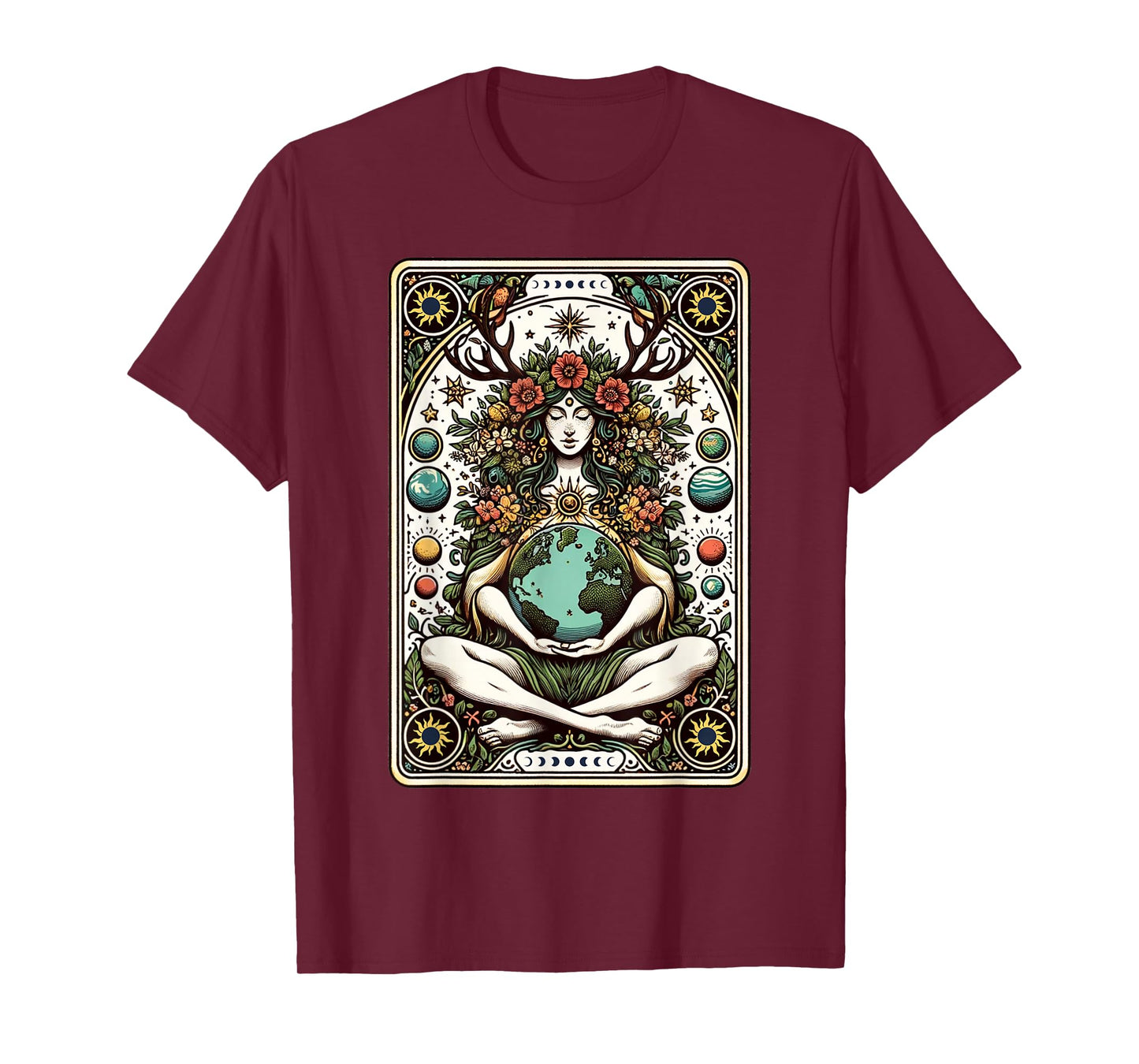 Gaia Greek Goddess Pagan Mother Earth Nature Tarot Card T-Shirt