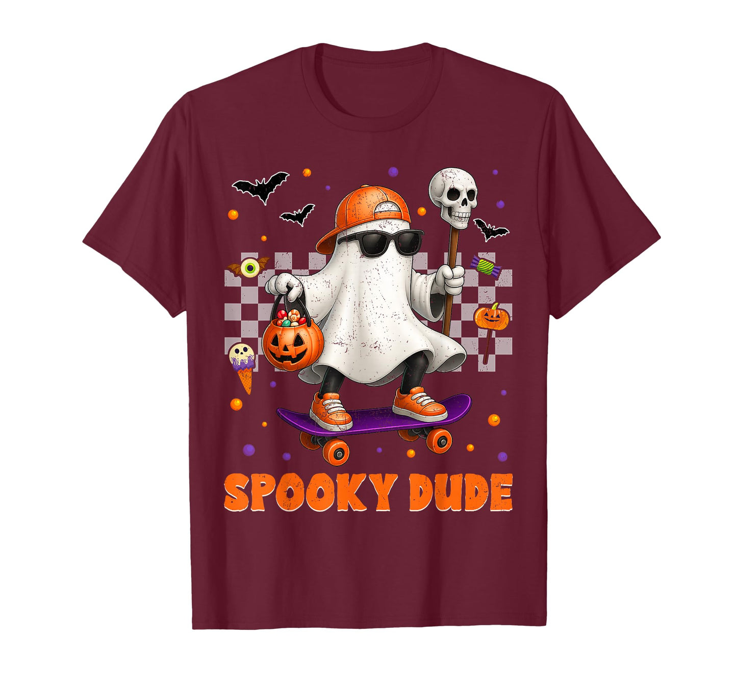 Spooky Dude Boo Ghost Halloween For Boys Kids Toddlers T-Shirt