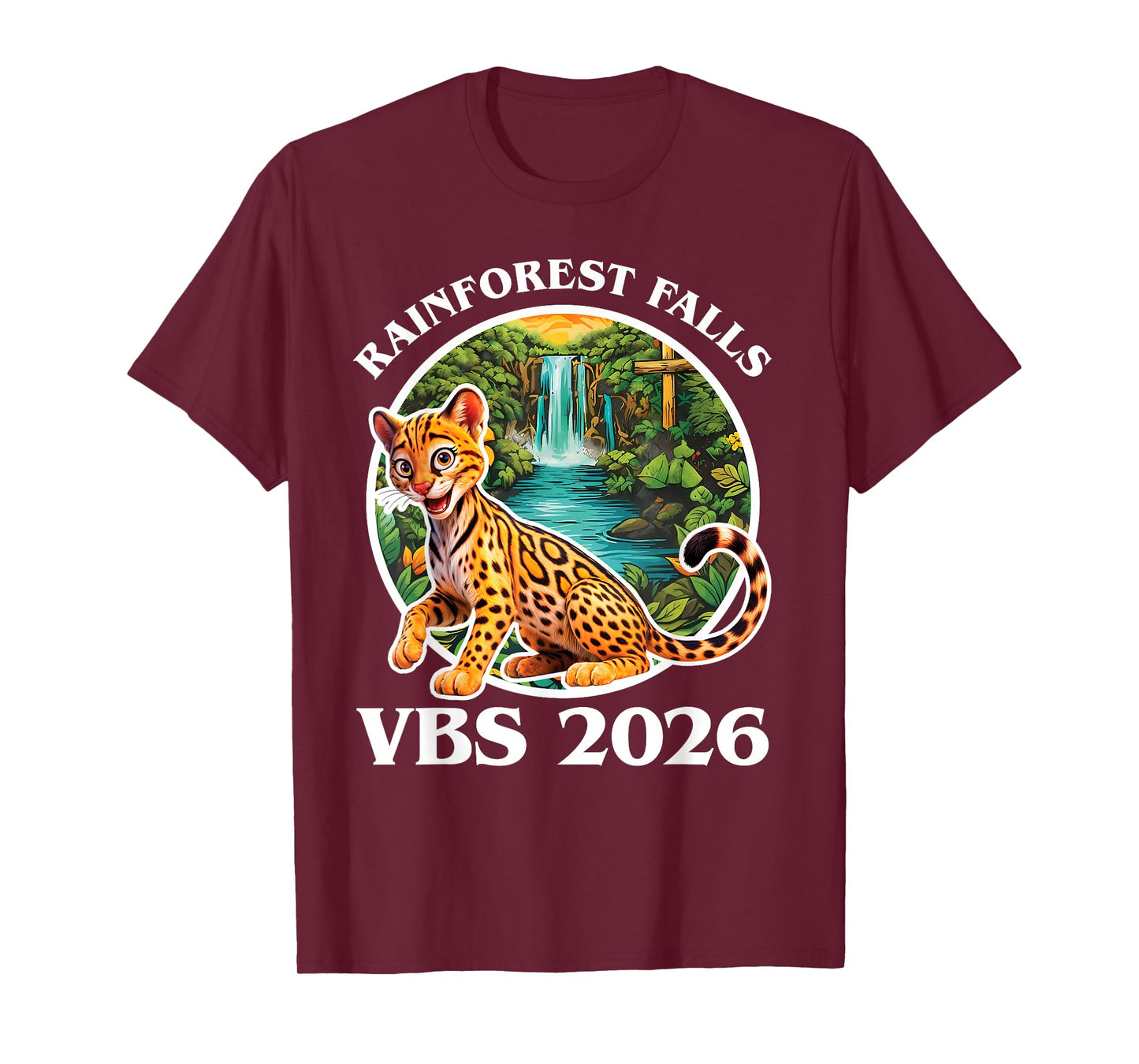 Rainforest Falls VBS 2026 Jesus Faith Bible Verse Kids T-Shirt
