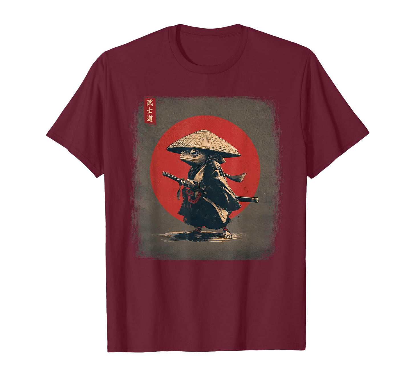 Japanese Frog Samurai Bushido Warrior Kaeru Ukiyo-e Ink Art T-Shirt