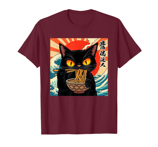 Cute Ramen Cat Kawaii Japanese Anime Cat Lover T-Shirt