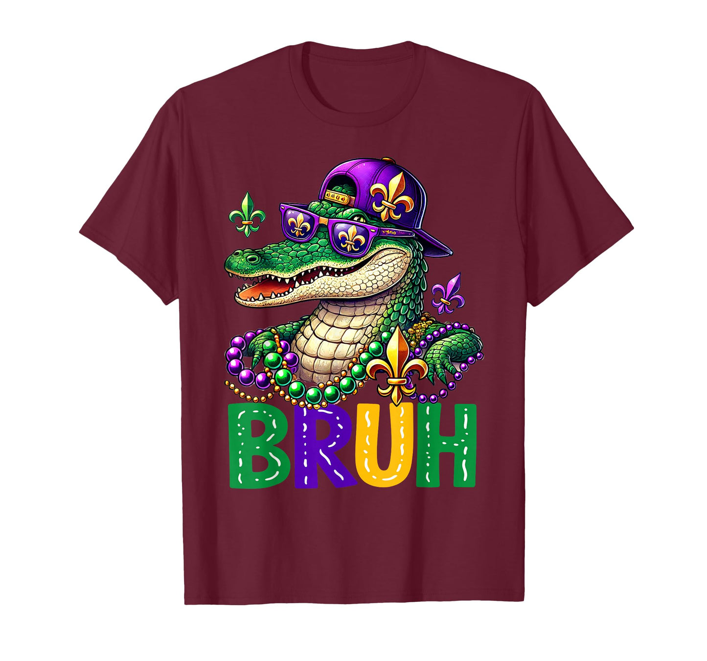 Mardigator Alligator Bruh Mardi Gras Costume Teens Boys Kids T-Shirt
