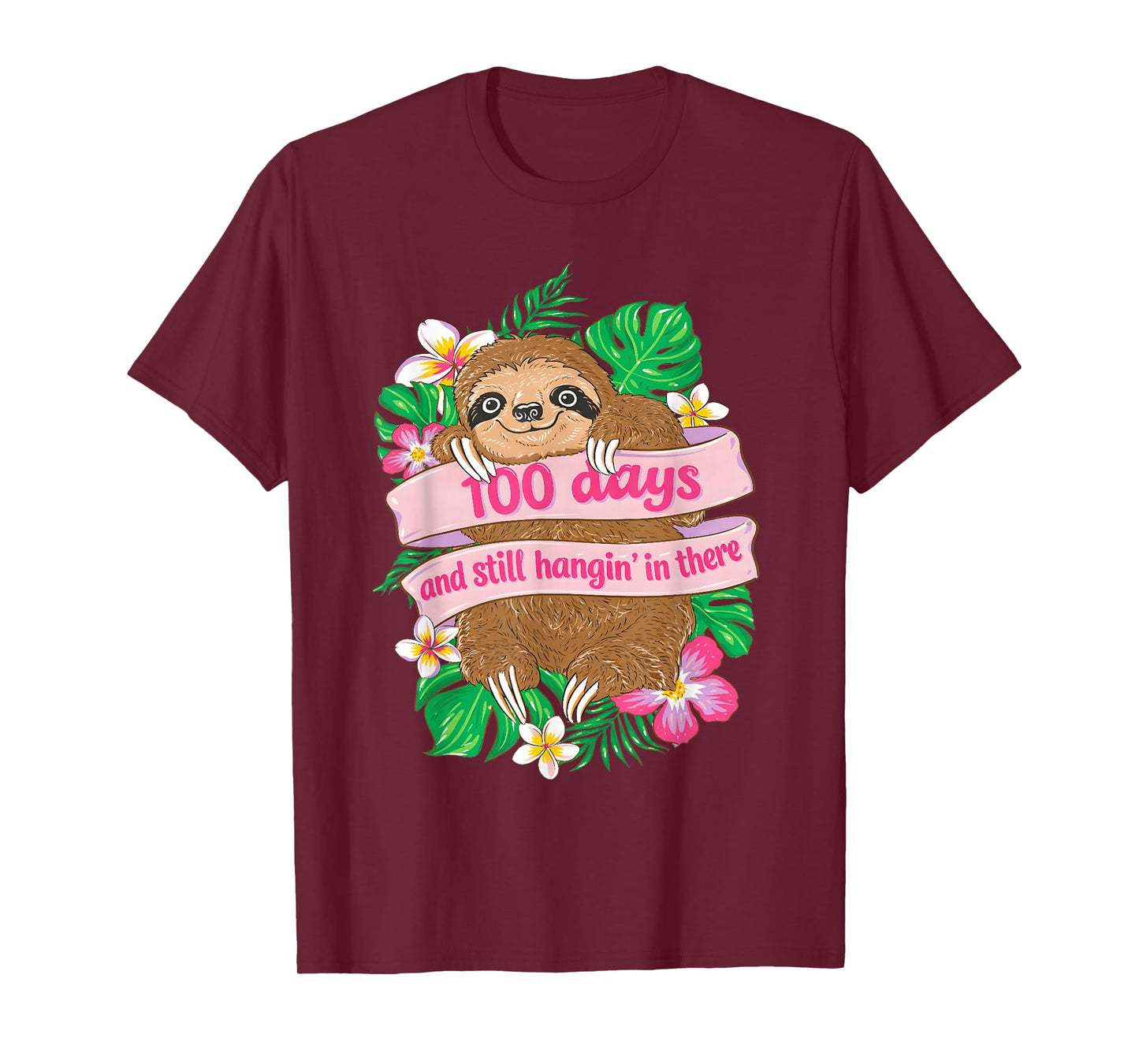 100 Days and Still Hangin in There Sloth 100th Day of School T-Shirt
