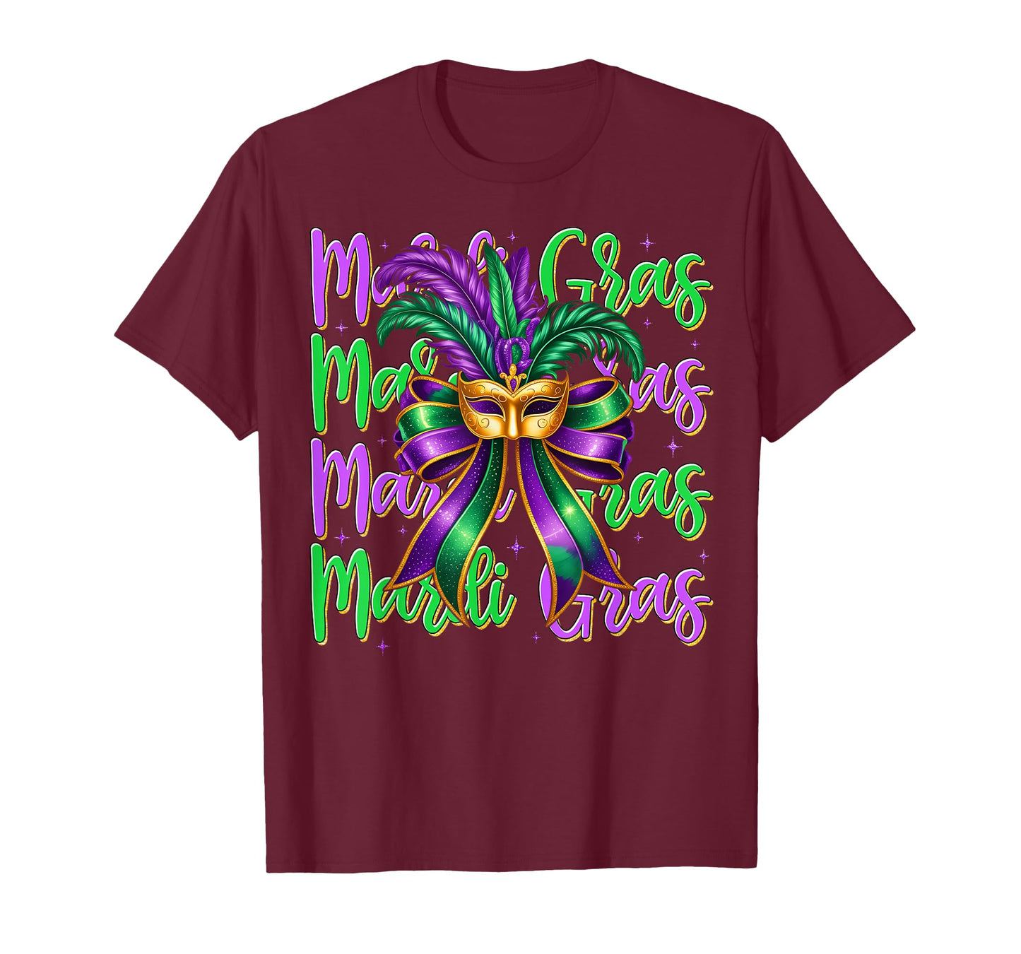 Mardi Gras Carnival Masquerade Feather Mask Girl Women Kid T-Shirt