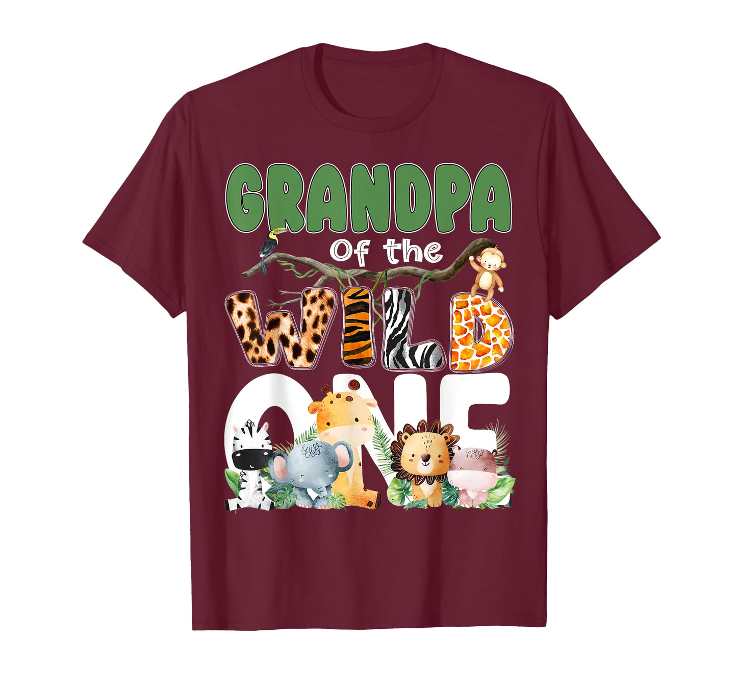 Grandpa Of The Wild One 1st Birthday Safari Family Matching T-Shirt