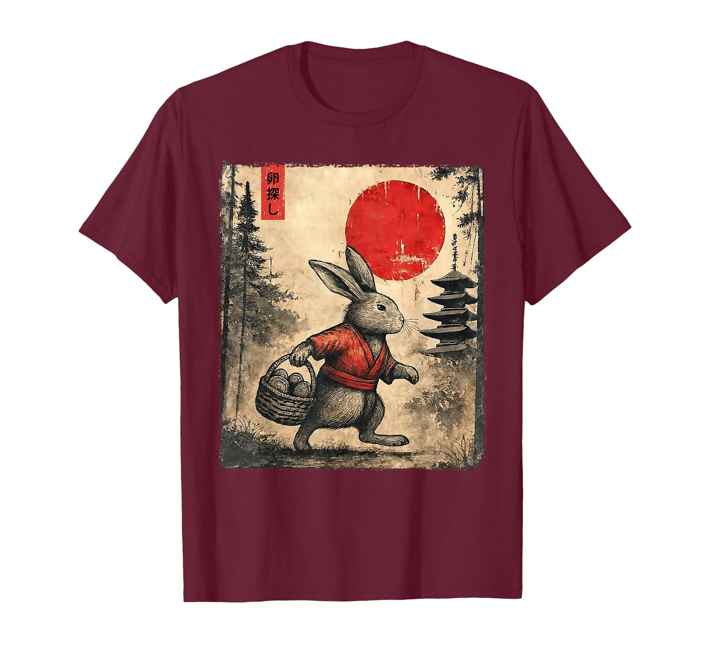 Vintage Anime Rabbit Art Japanese Easter Bunny Graphic Tee T-Shirt