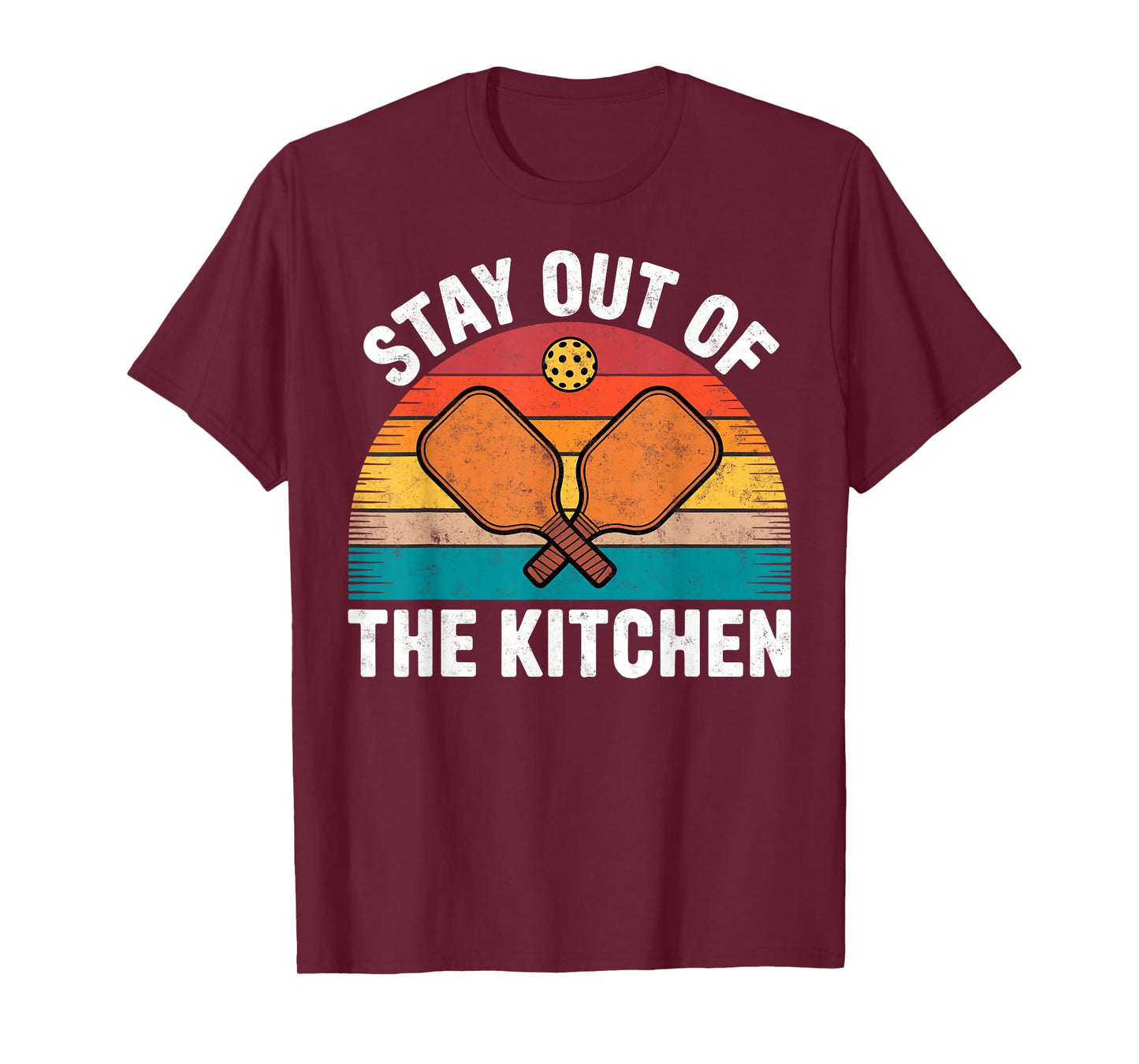 Vintage Stay Out of The Kitchen Pickleball Joke Squad Court T-Shirt