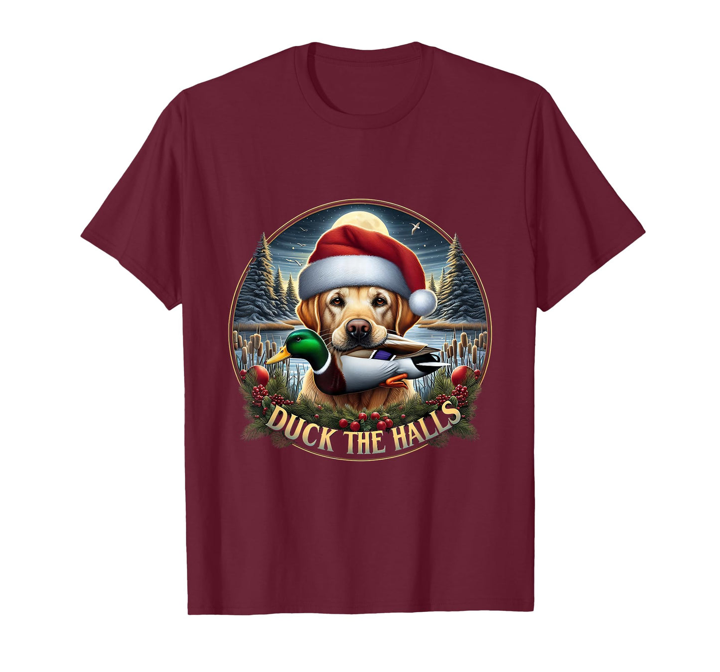 Dog Santa Duck Hunting Christmas Funny Adventure Awaits T-Shirt