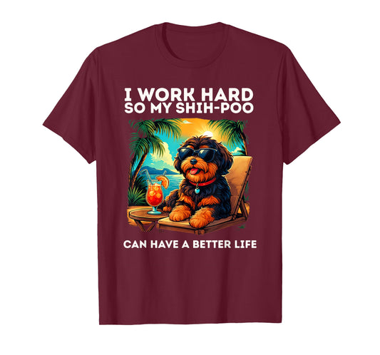 Shih Poo Lover Design Funny Shih Poo Dog T-Shirt