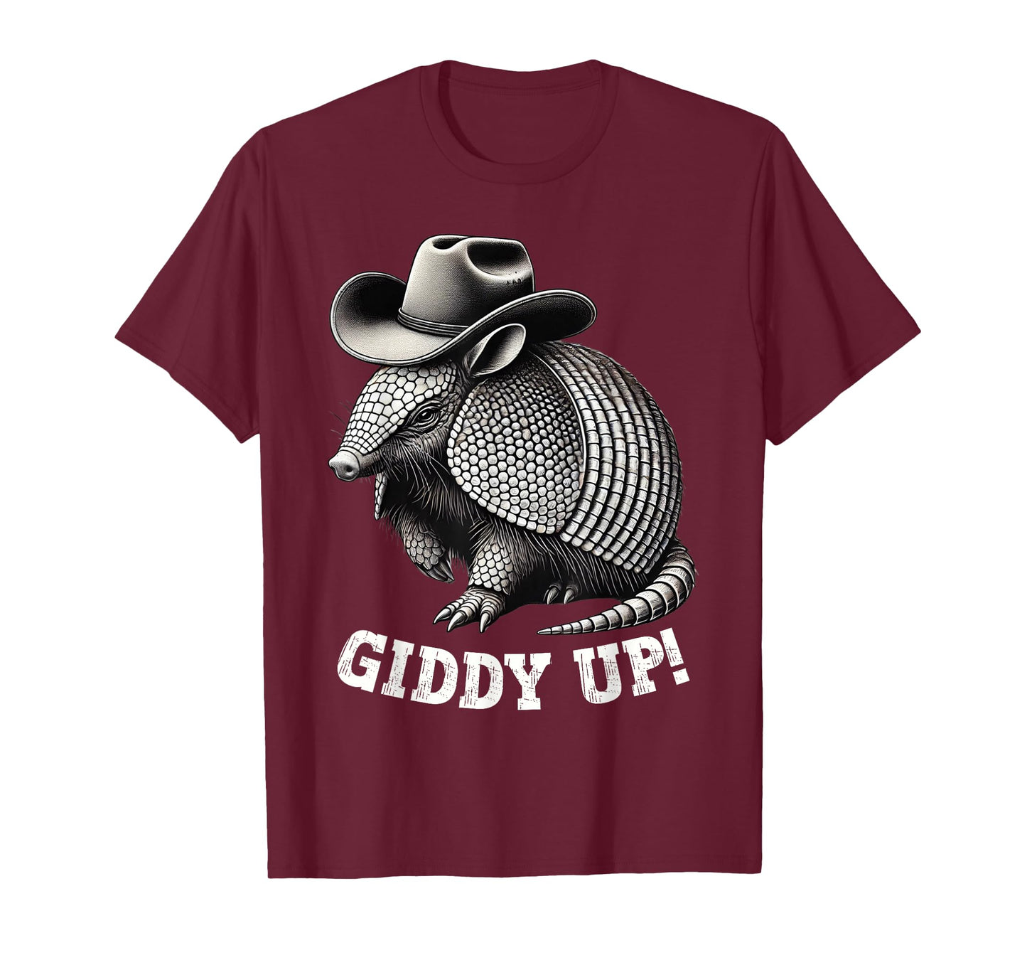 Funny Armadillo Wearing Cowboy Hat Giddy Up Western T-Shirt