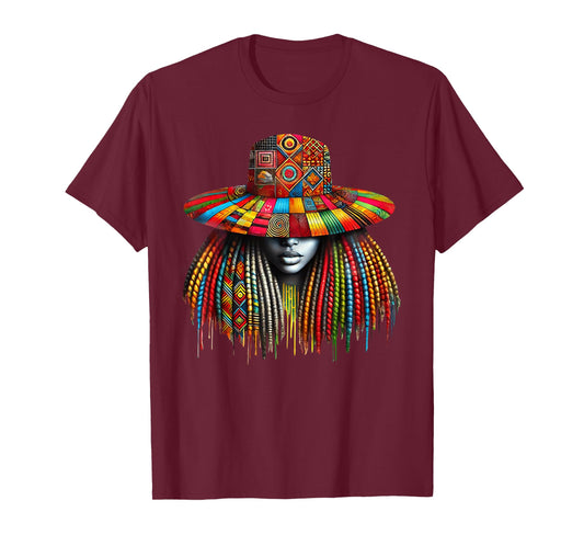 Afro Black Woman African Melanin Queen Black History Month T-Shirt