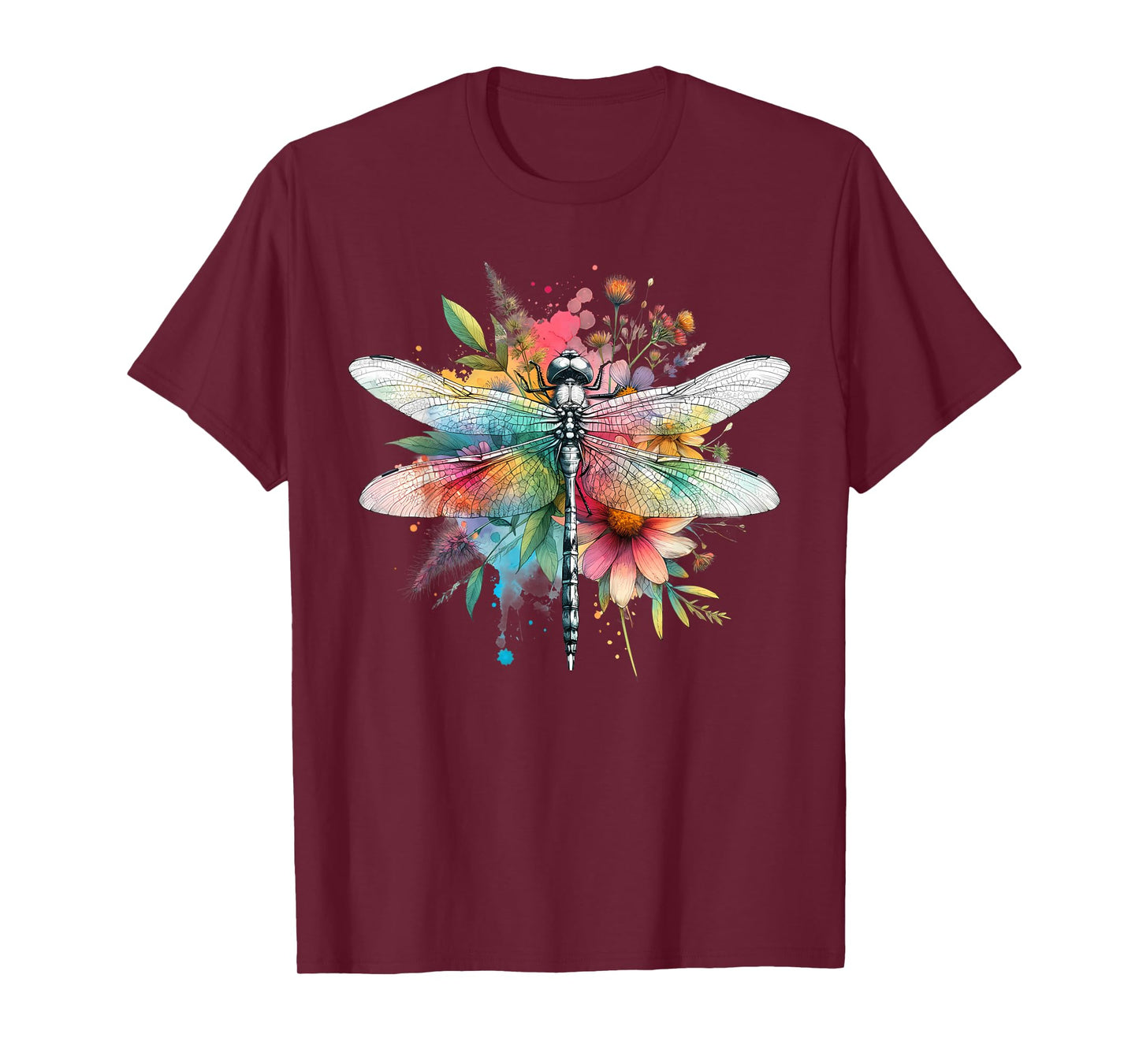 Earth Day Beautiful Dragonfly Watercolor Art Insect Lover T-Shirt