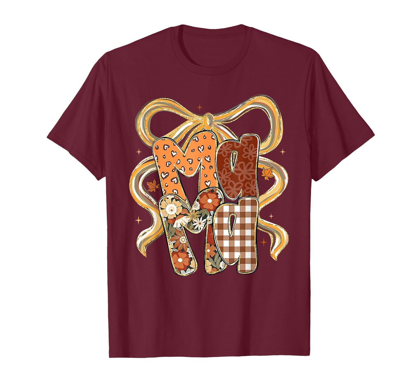 Mama Coquette Bows Mom Floral Fall Vibes Thanksgiving Women T-Shirt