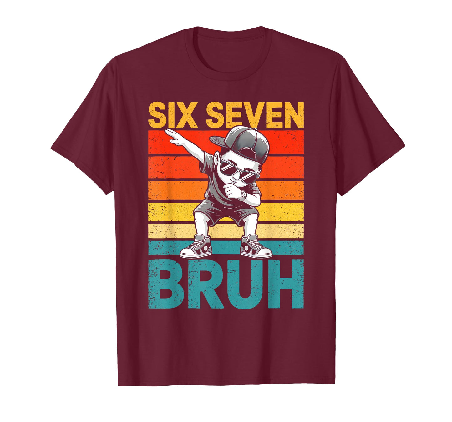 67 Meme Gen Alpha Slang 6 7 Six Seven Bruh Dabbing Boys Kids T-Shirt