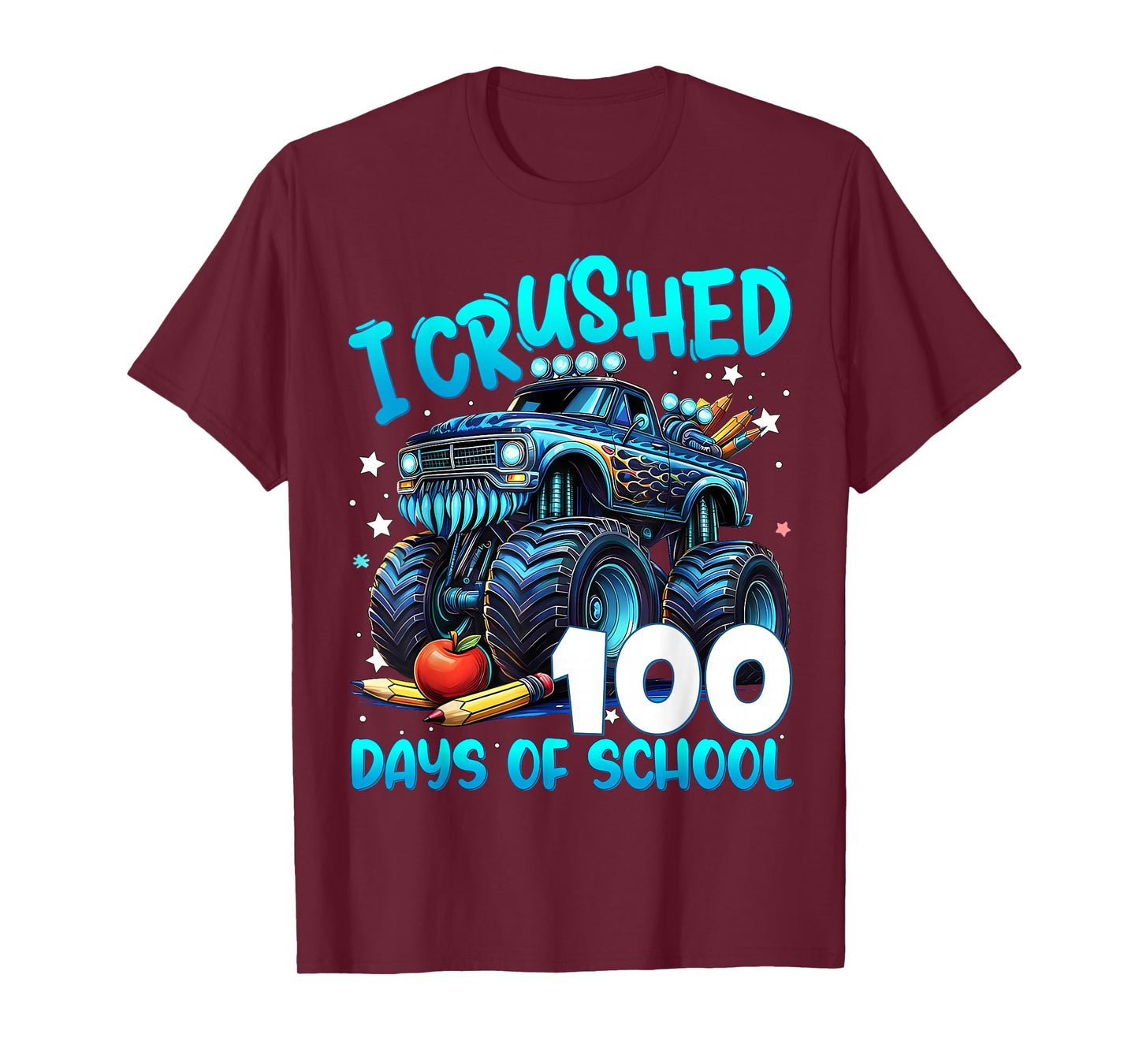 I Crushed 100 Days of School Monster Truck 100th Day Boys T-Shirt