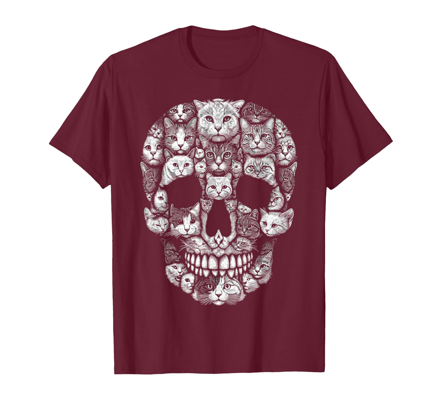 Cat Skull Kitty Skeleton Halloween Costume Cat T-Shirt for Men Women Kids
