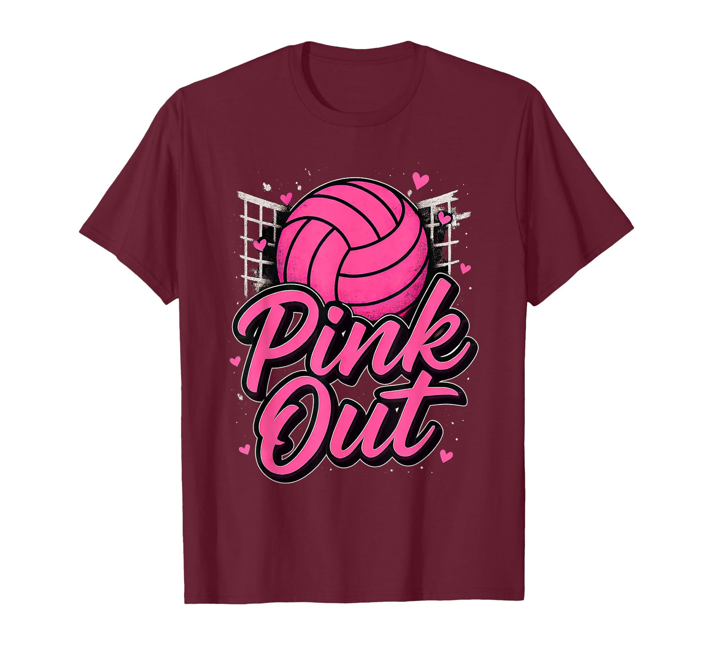 Pink Out Volleyball Breast Cancer Awareness Girl Women T-Shirt