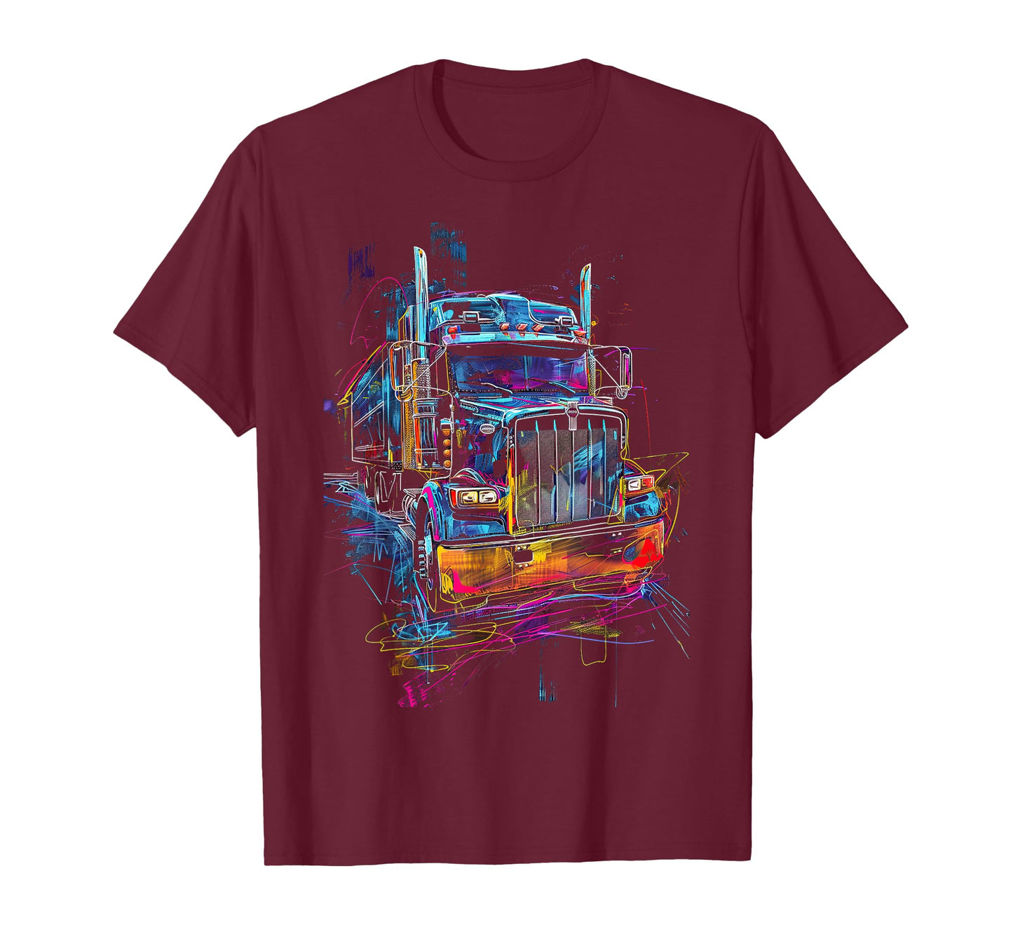 Trucker American Flag Big Rig Semi-Trailer Truck Driver T-Shirt