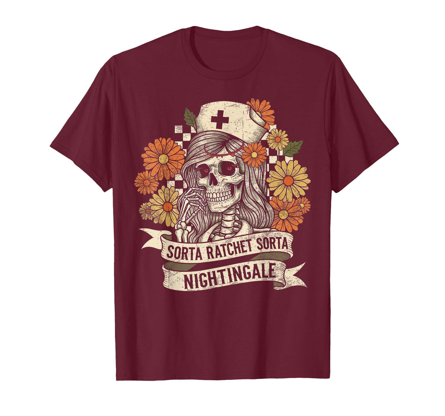 Sorta Ratchet Sorta Nightingale Skeleton Nurse Halloween T-Shirt