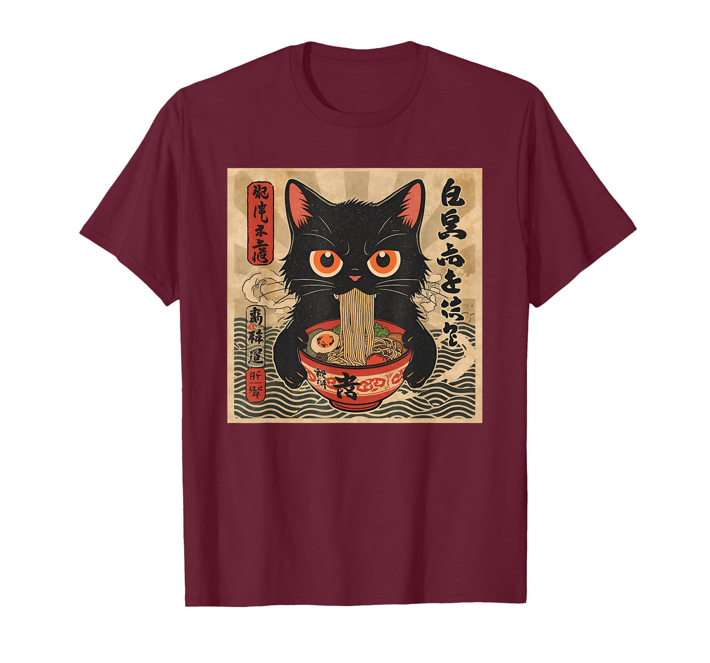 Kawaii Anime Cat Ramen Japanese Graphic Tees Men Women Teens T-Shirt