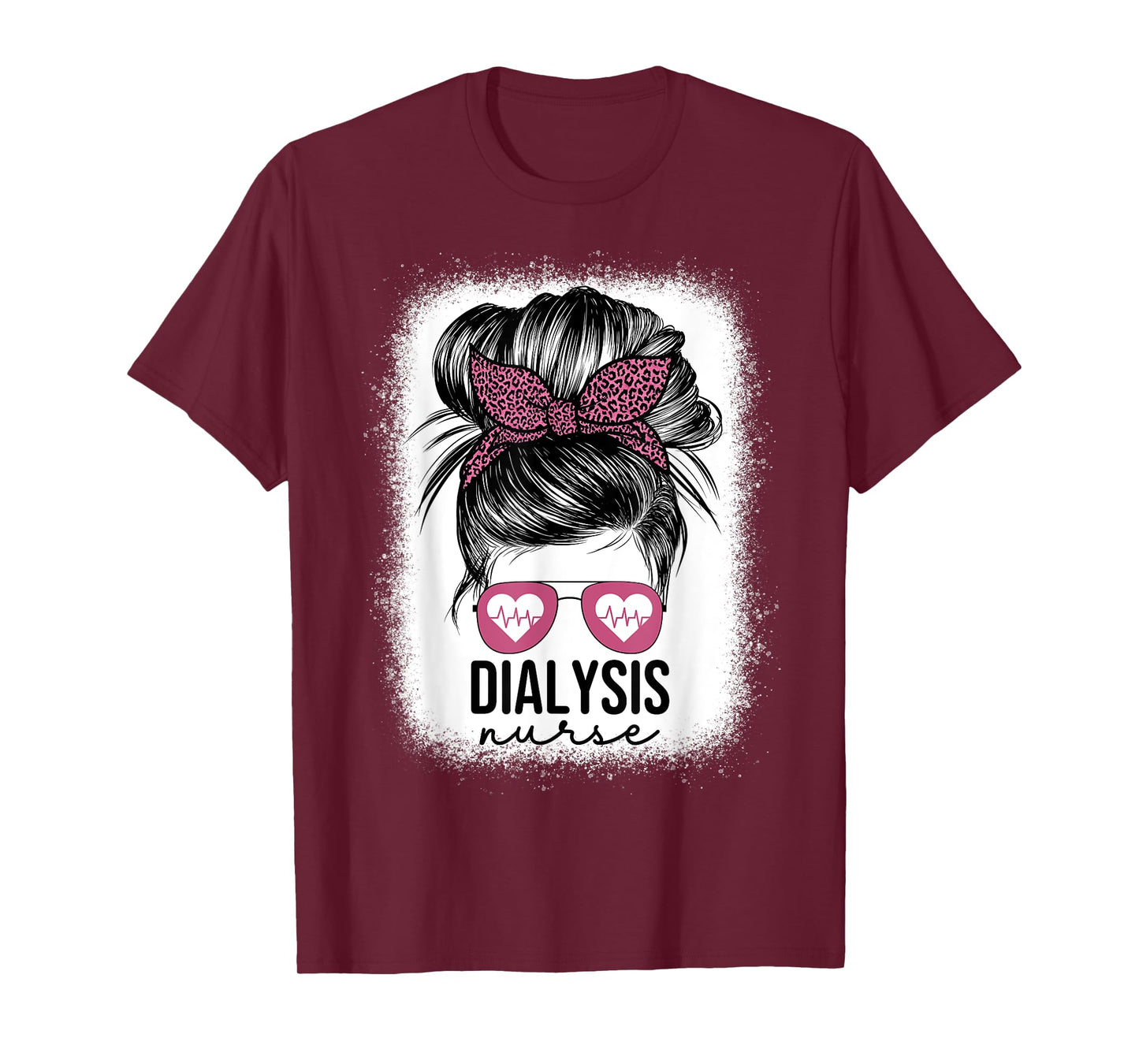 Dialysis Nurse Messy Bun Nephrology Nursing Kidney For Women T-Shirt