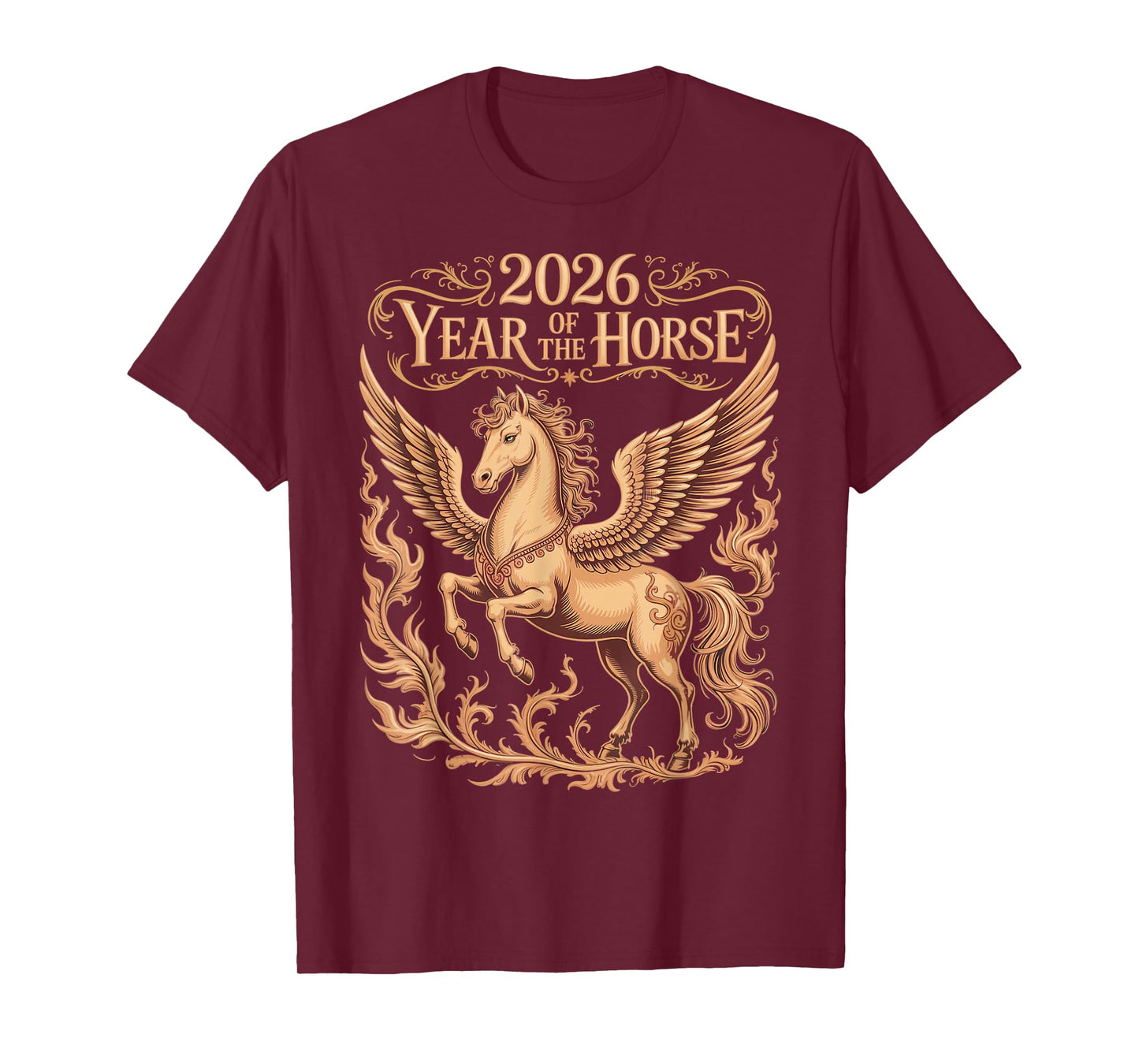 Pegasus Zodiac Chinese Lunar New Year of The Horse 2026 T-Shirt
