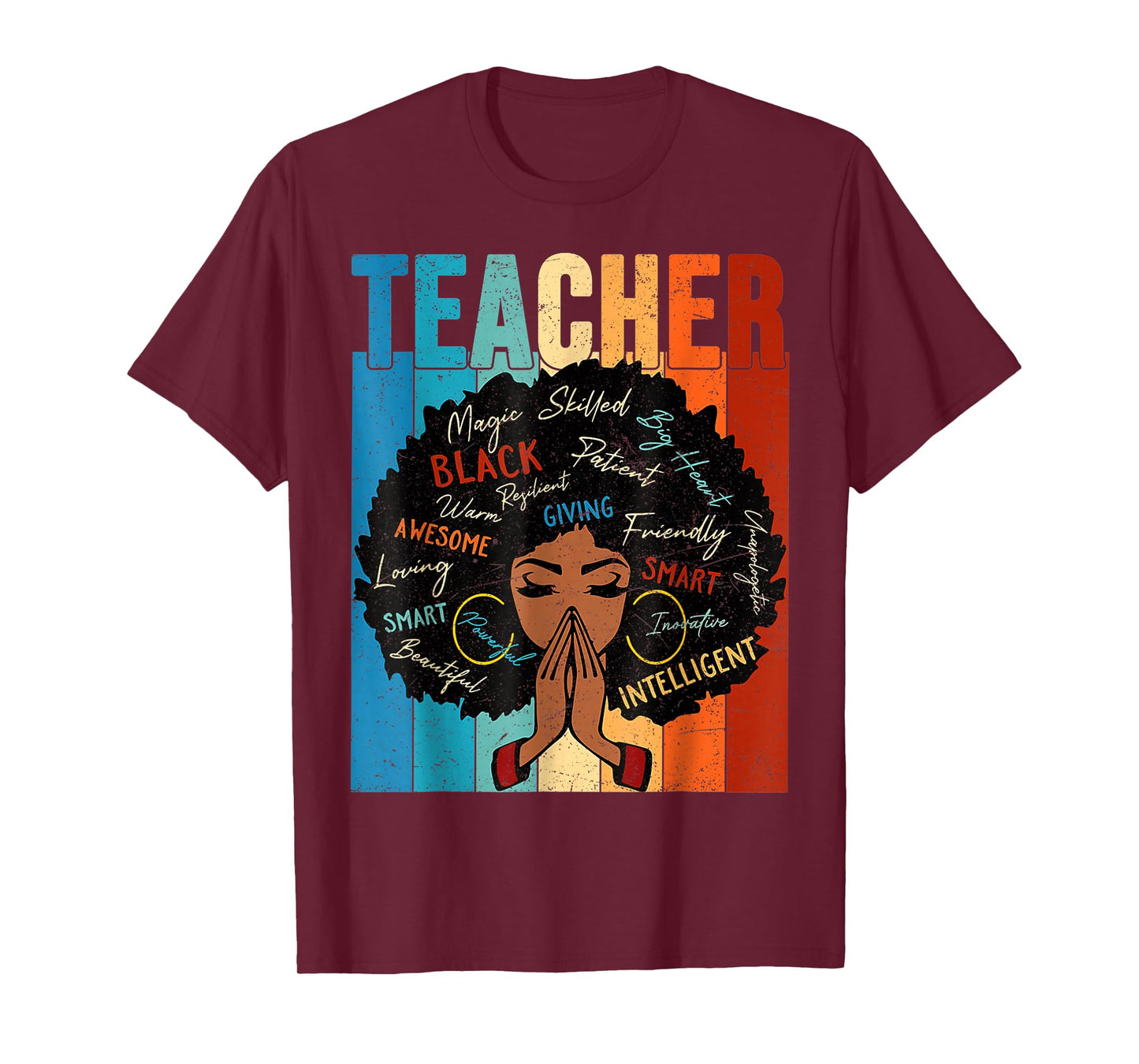 Vintage Afro Black History Month African American Teacher T-Shirt