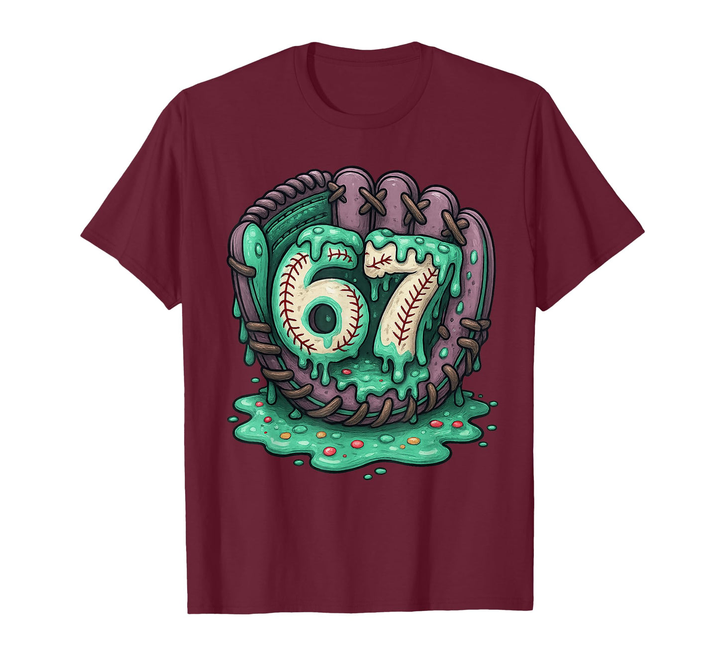 67 Ice Cream Drip Funny Six Seven Baseball T-Shirt