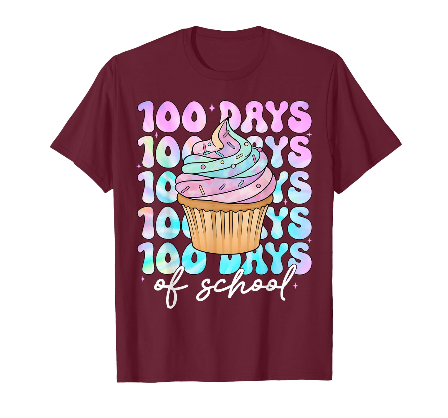100 Days of School Cupcake Girls 100th Day of School Teacher T-Shirt
