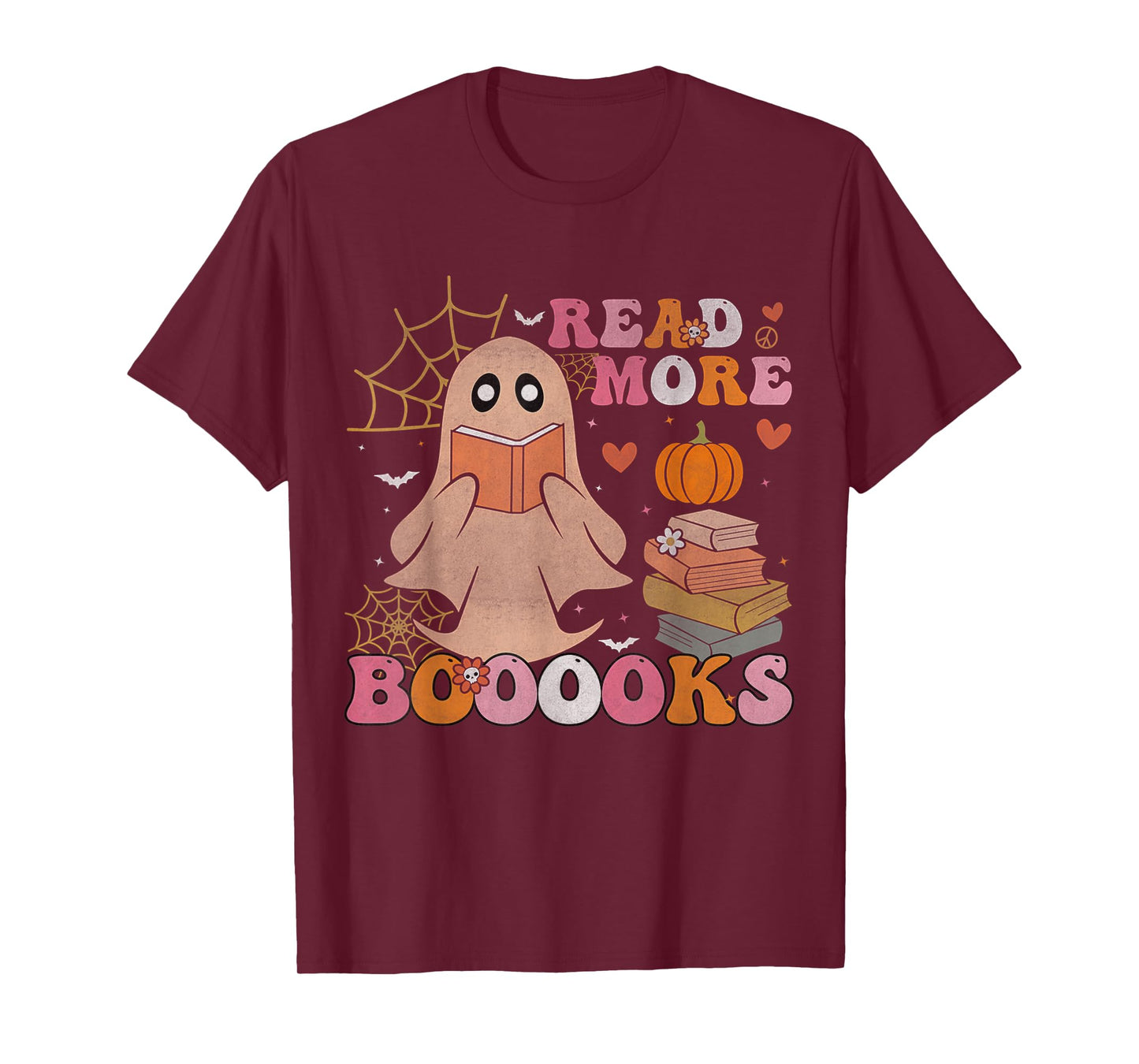 Read More Books Funny Boo Ghost Reading Halloween Library T-Shirt