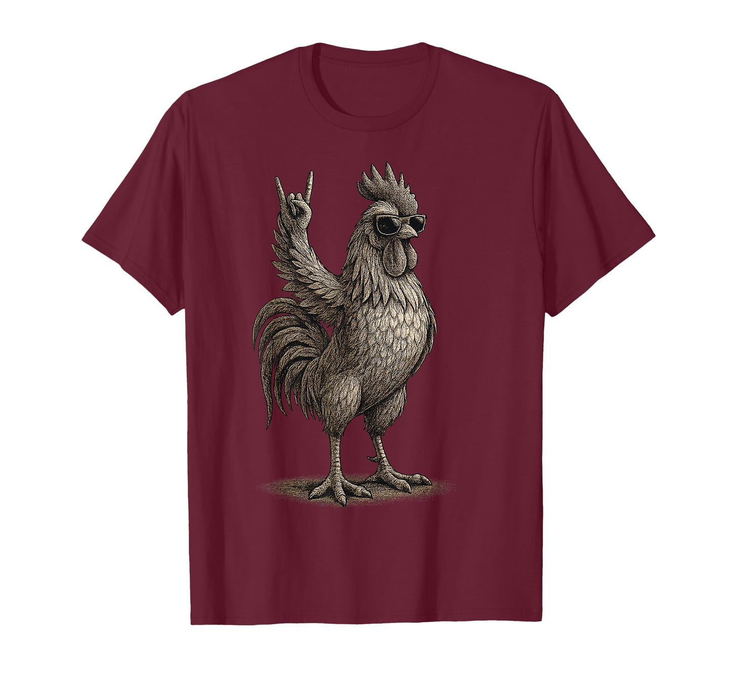 Retro Rooster Rock Music Funny Gifts Men Women Boy Girl Kid T-Shirt