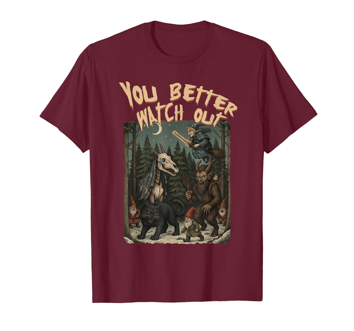 Yule Cat Krampus Icelandic Folklore You Better Watch Out T-Shirt