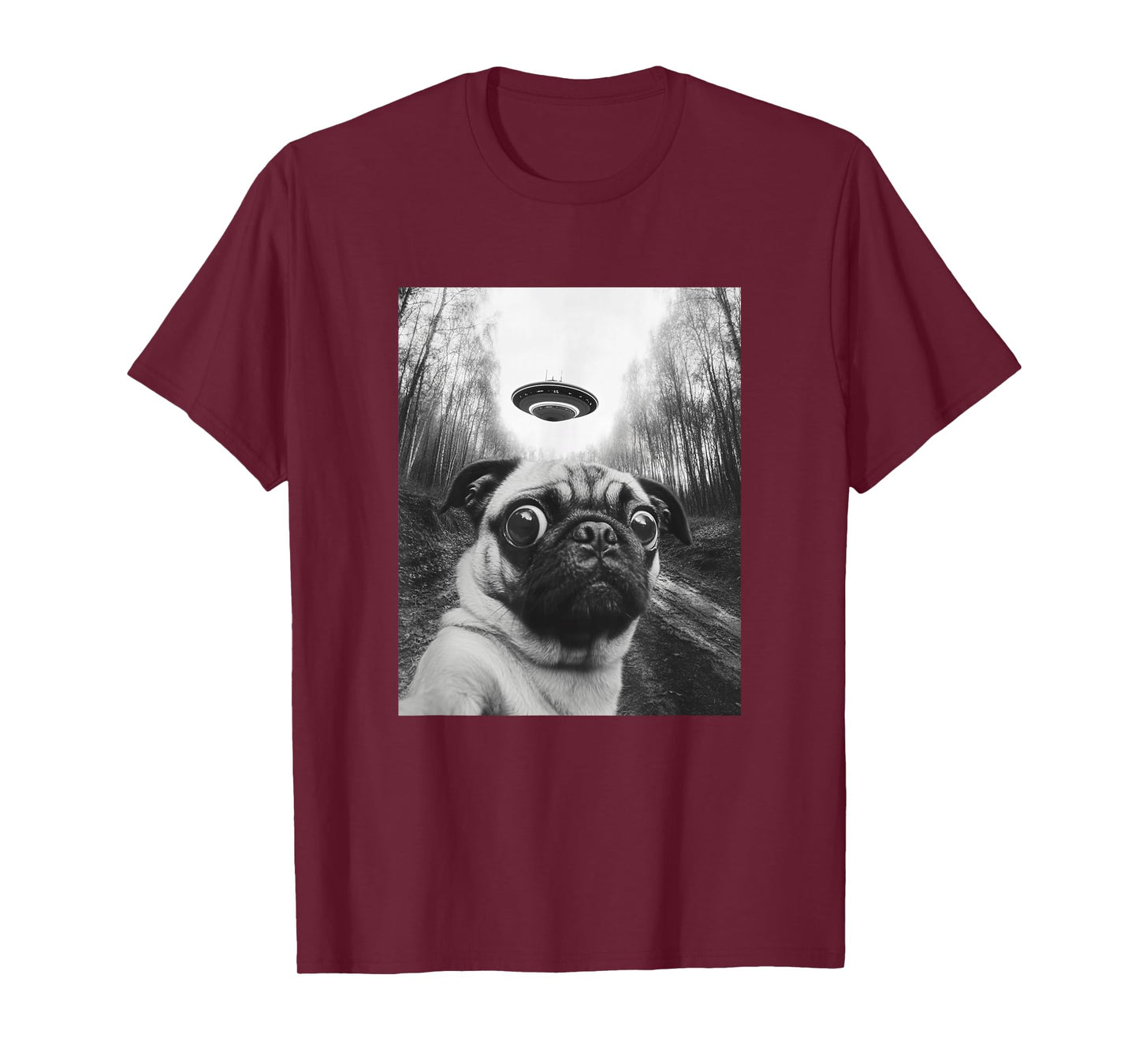 Pug UFO Meme - Funny Pug Selfie with UFO T-Shirt